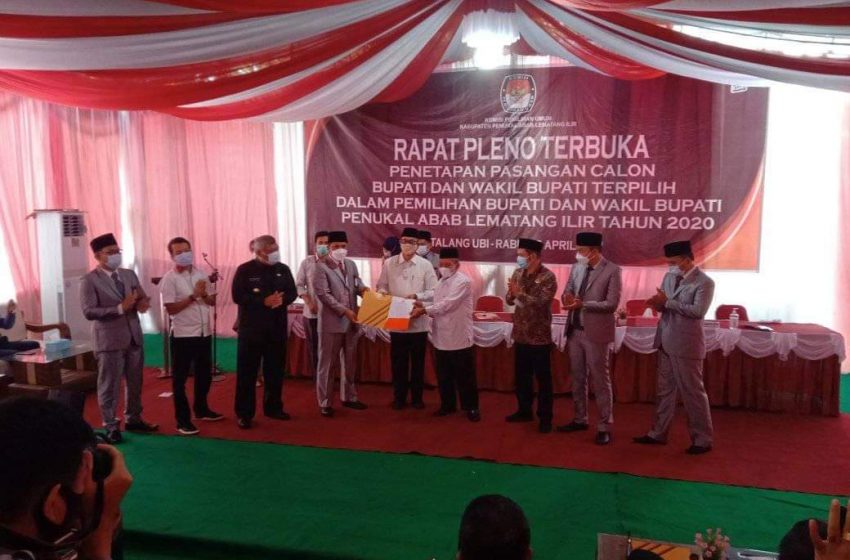  KPU PALI Tetapkan Paslon HeRo Bupati dan Wakil Bupati Terpilih