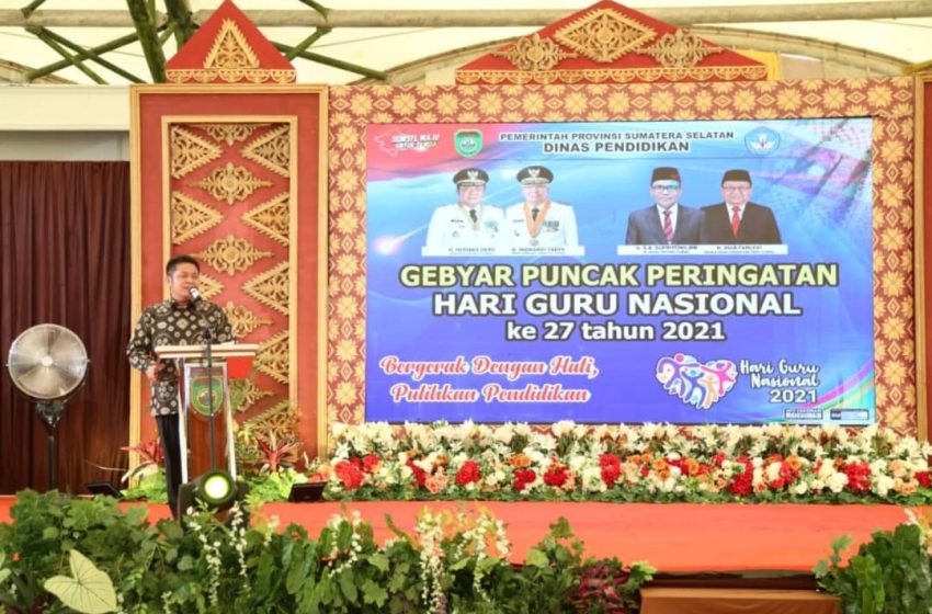  Gubernur Sumsel Hadiri Gebyar Puncak Peringatan HGN