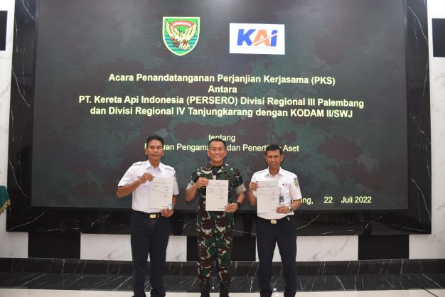  Kodam II/Sriwijaya Jalin Kerjasama dengan PT KAI