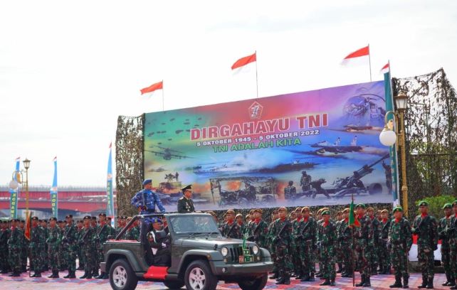  Pangdam II/Sriwijaya Pimpin Upacara  HUT ke-77 TNI Tahun 2022