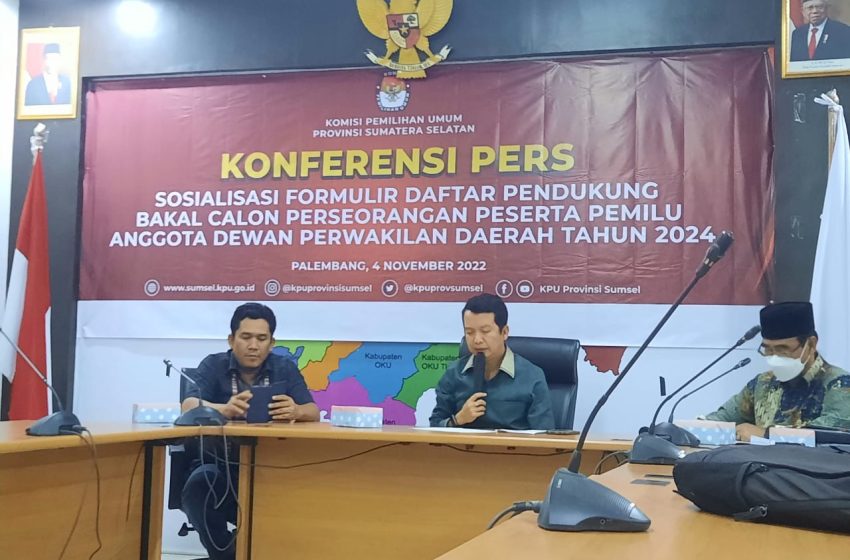  KPU Sumsel Buka Pendaftaran Peserta Pemilu Anggota DPD Tahun 2024